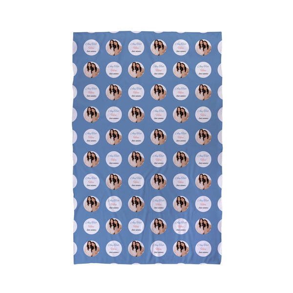 Circle Photos Blue Personalised Beach Towel