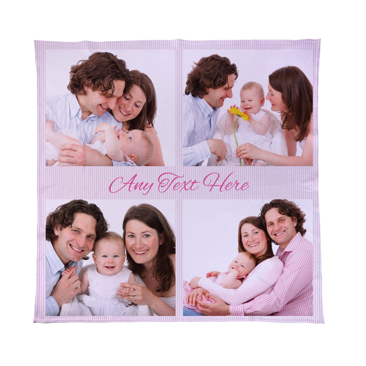 Pink Stripes - 4 Photo - Photo Fleece Blanket