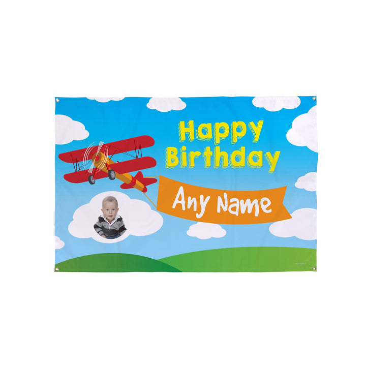 Kids Plane Birthday Banner - 5ft x 3ft