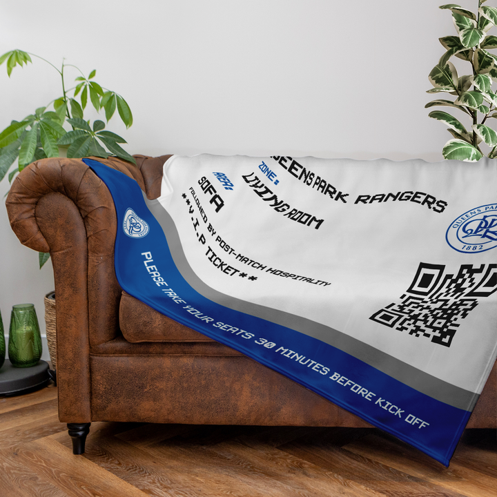 Queens Park Rangers FC - Football Ticket Fleece Blanket - Officially Licenced