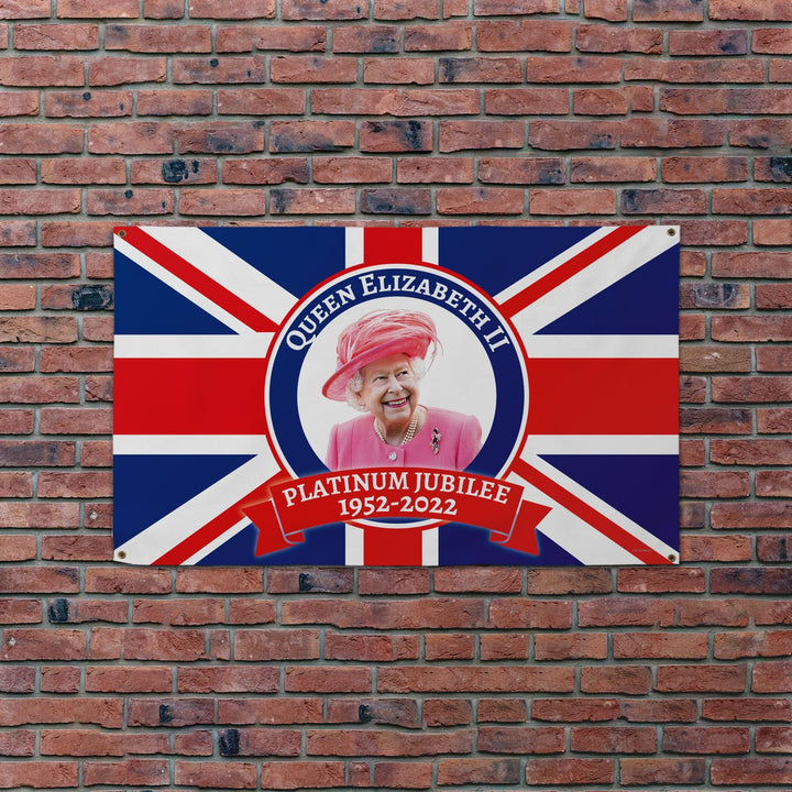 Platinum Jubilee - Union Jack Queen Flag - 5ft x 3ft BannerPlatinum Jubilee - Union Jack Queen Flag - 5ft x 3ft Banner