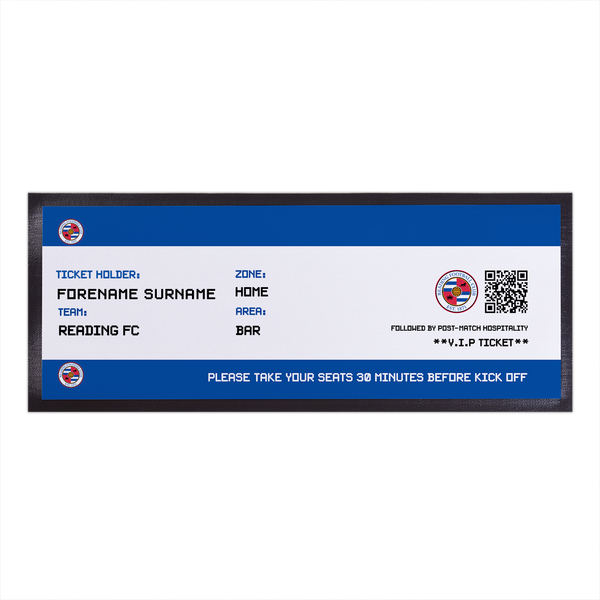 Reading FC - Football Ticket Bar Personalised Bar Runner - Officially Licenced