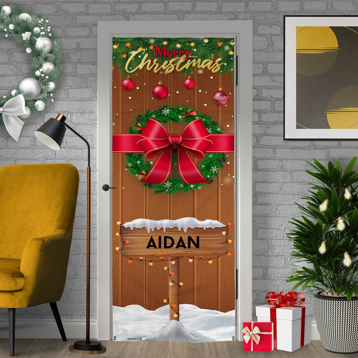 Personalised Text - Door Wreath - Christmas Door Banner