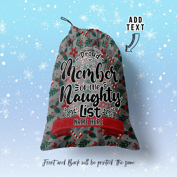 Member of The Naughty List - Santa Sack