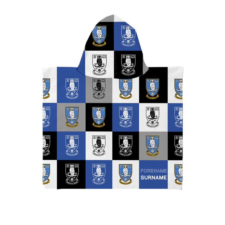 Sheffield Wednesday FC - Chequered Kids Hooded Towel - Officially Licenced