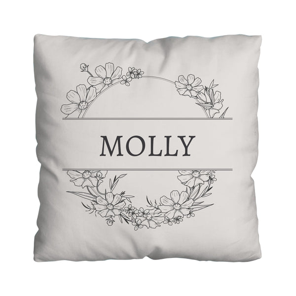 Cream Wreath - Personalised 45cm Cushion