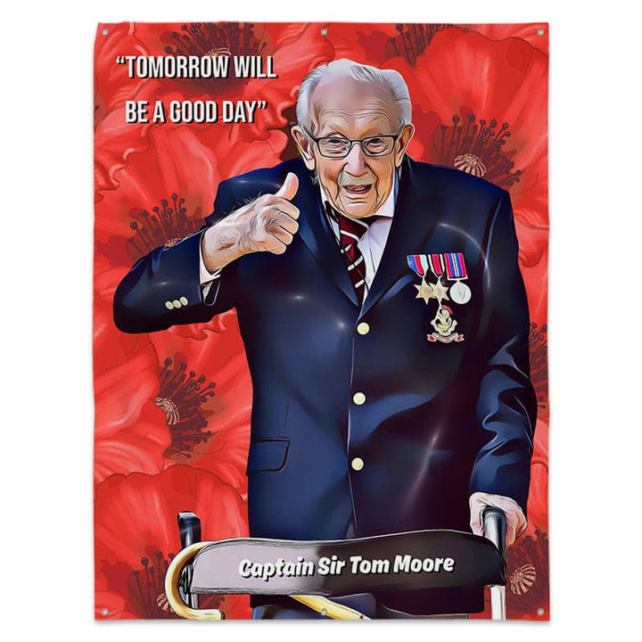 Captain Sir Tom - Poppies - Portrait Garden Banner - 61" x 79"