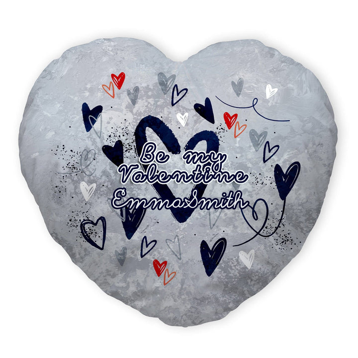 Grey Marble Valentine - Heart Shaped Photo Cushion