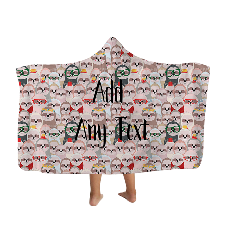 Sloths All Over - Hooded Blanket - Kids