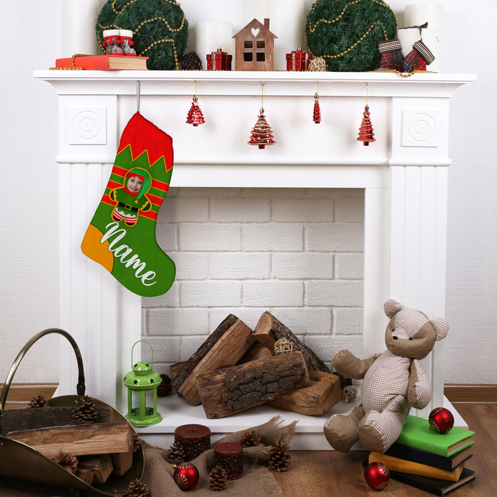 Mini Elf - Personalised Photo Christmas Stocking