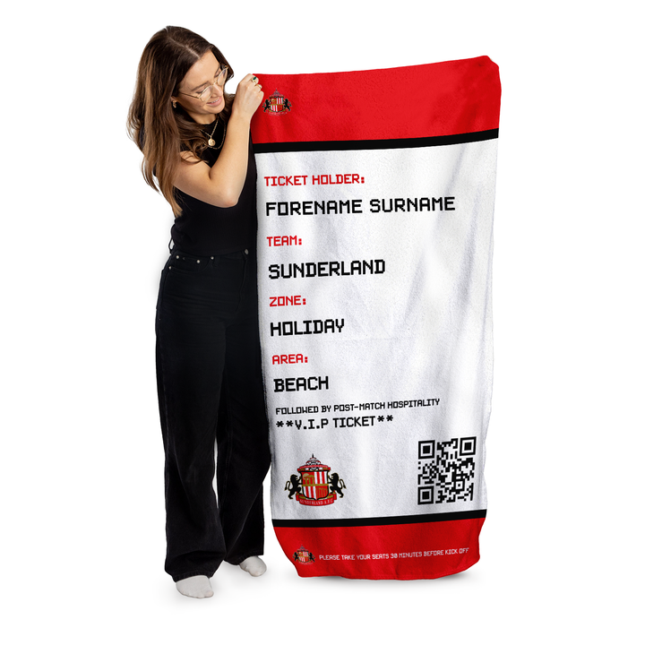 Personalised Sunderland Beach Towel