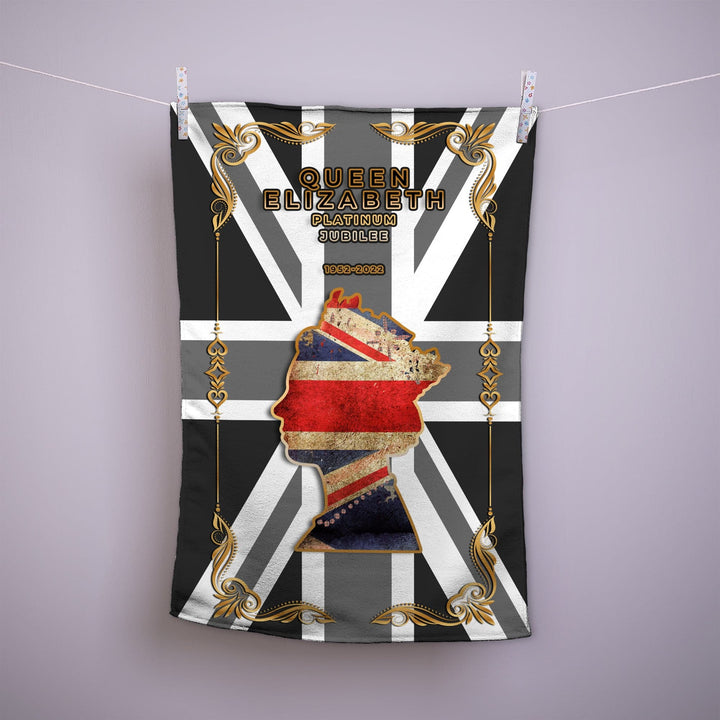 Gold Queen Head - Jubilee Tea Towel