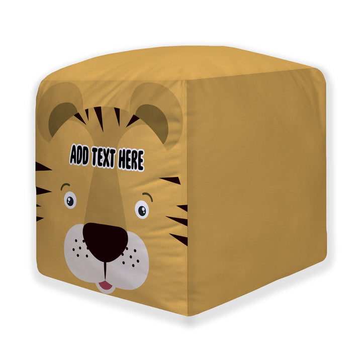 Personalised Tiger Photo Cube Cushion - Two Sizes