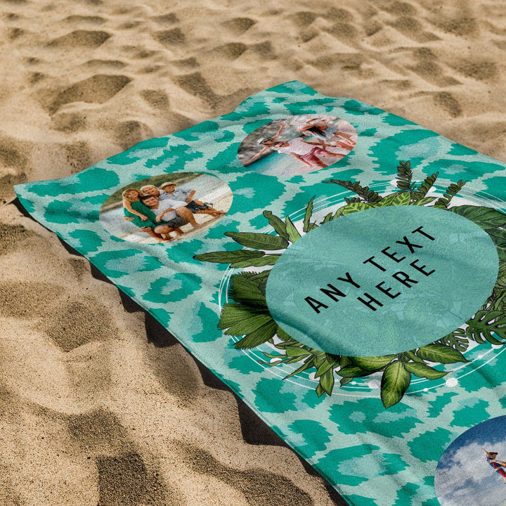 Personalised Beach Towel - Ocean Leopard Design