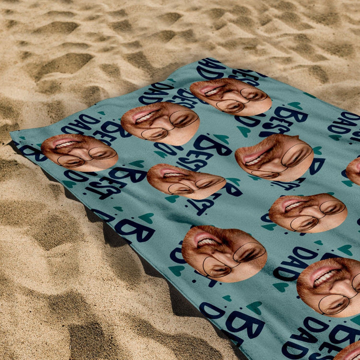 Personalised Beach Towel - Scatter Face - Best Dad