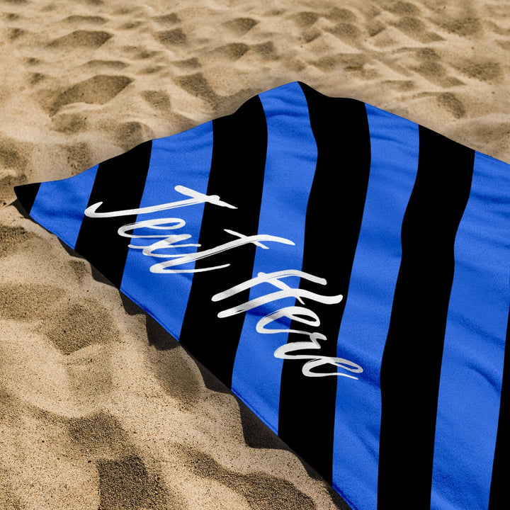 Personalised Beach Towel - Any Colour - Diagonal Stripe