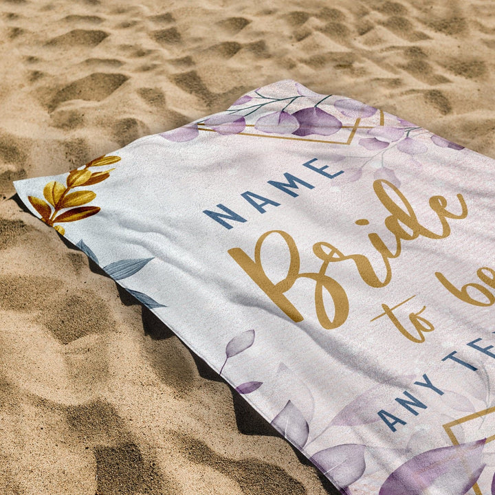 Personalised Beach Towel - Bride To Be - Floral