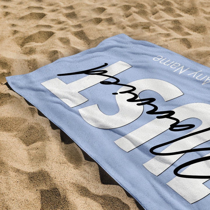 Personalised Beach Towel - Customisable Colour - Just Married