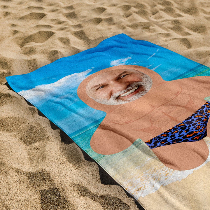 Personalised Beach Towel - Mini Me - Male Beach Babe