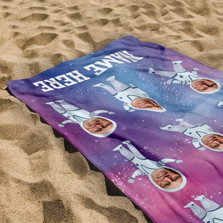 Personalised Beach Towel - Face Scatter - Astronaut