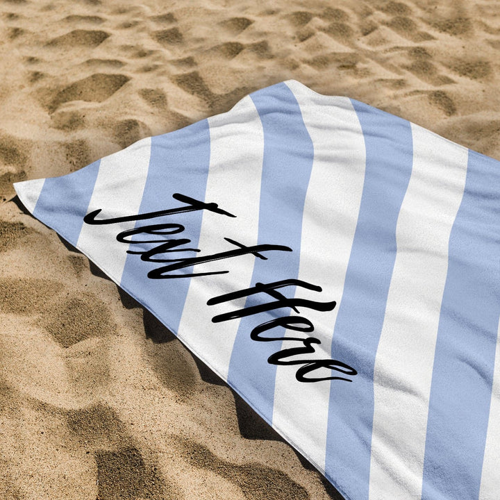 Personalised Beach Towel - Any Colour - Diagonal Stripe