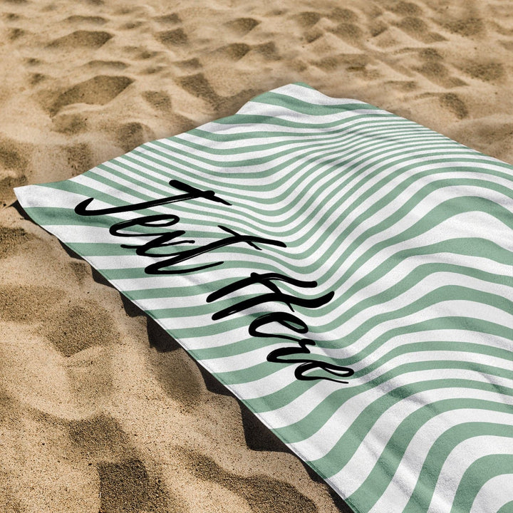 Personalised Beach Towel - Any Colour - Swirl Pattern