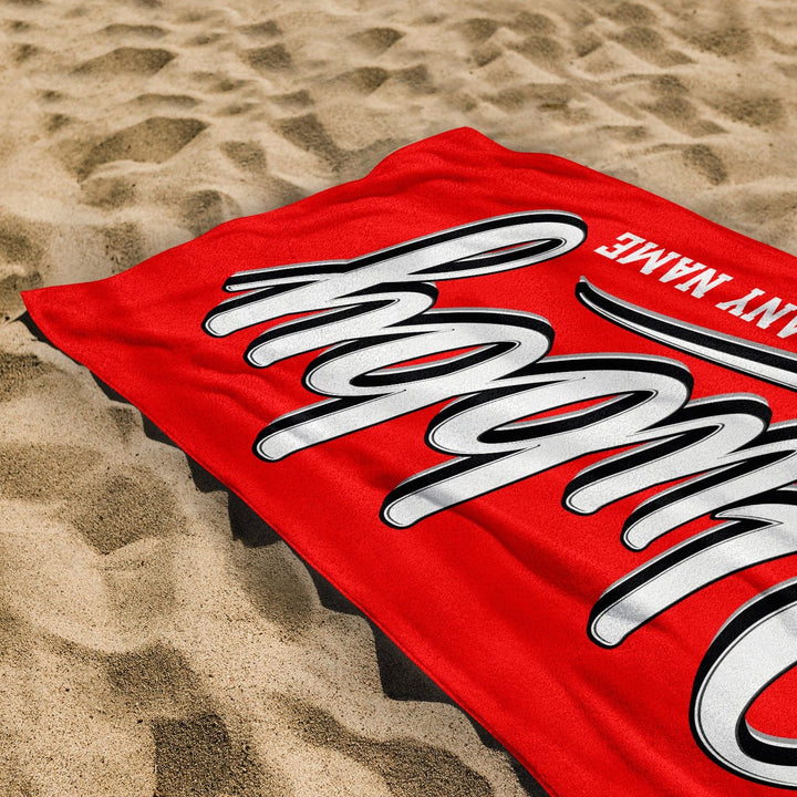 Personalised Beach Towel - Customisable Colour - Hubby