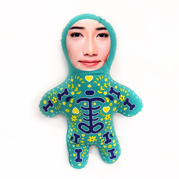 candy skull teal mini me doll