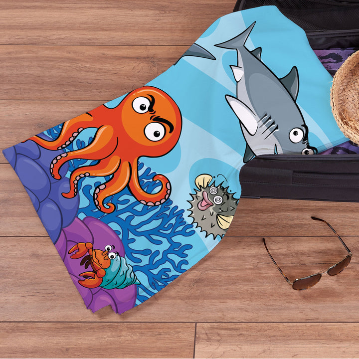 Personalised Beach Towel - Sea Animals