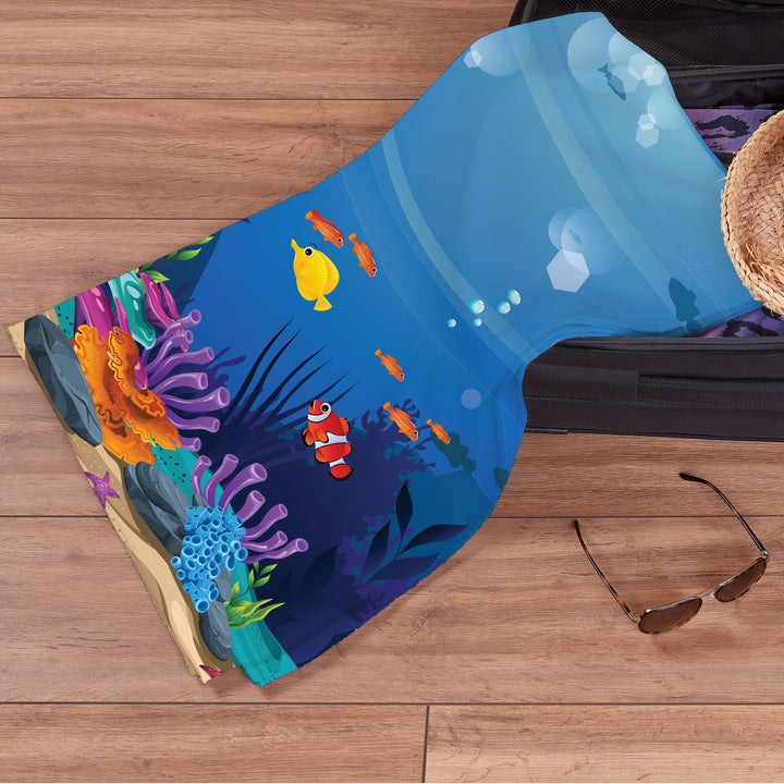 Personalised Beach Towel - Underwater Scene