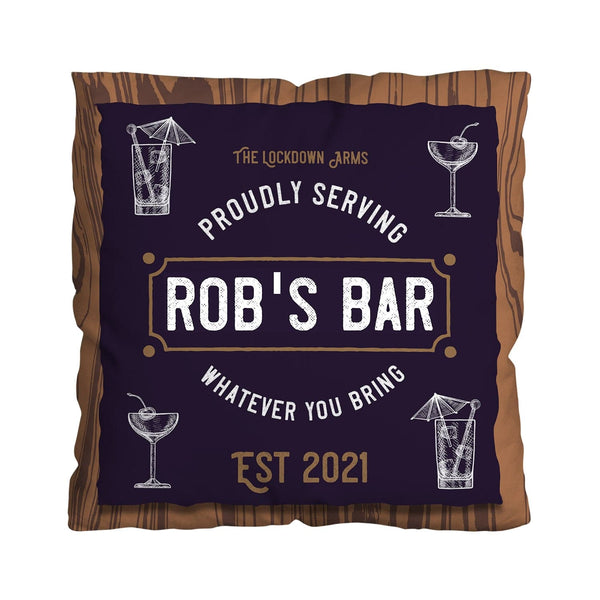 Wooden Bar Sign - Showerproof Garden Cushion