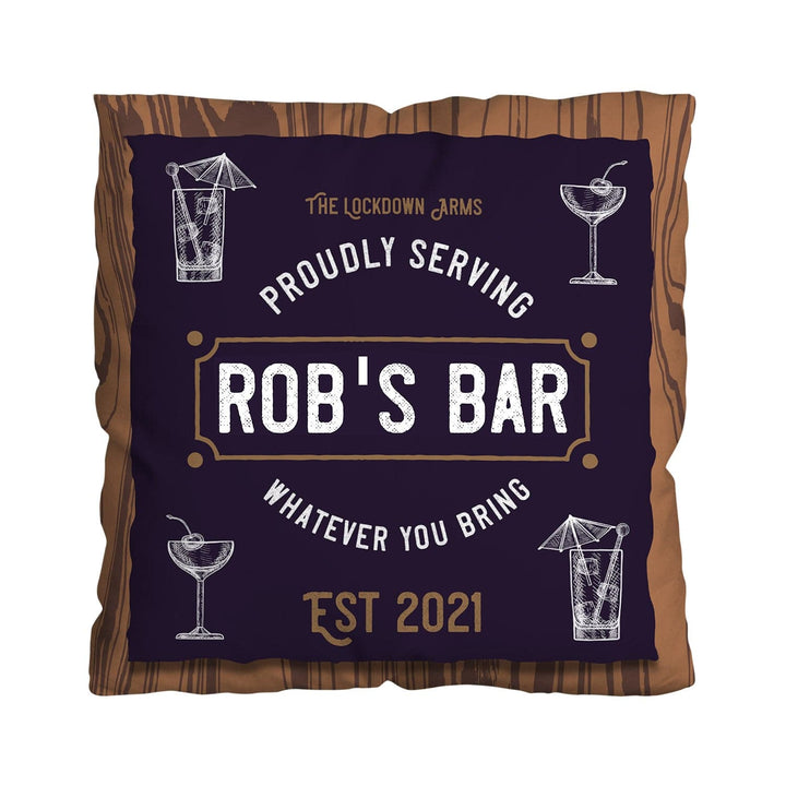 Wooden Bar Sign - Showerproof Garden Cushion