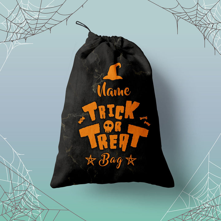 Black Marble - Personalised Trick or Treat Bag