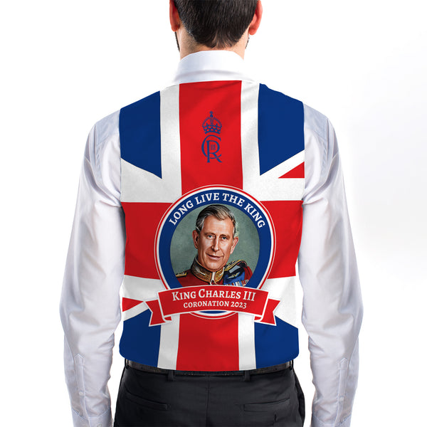 King Charles Coronation - GB Flag - Novelty Costume Fancy Dress Waistcoat