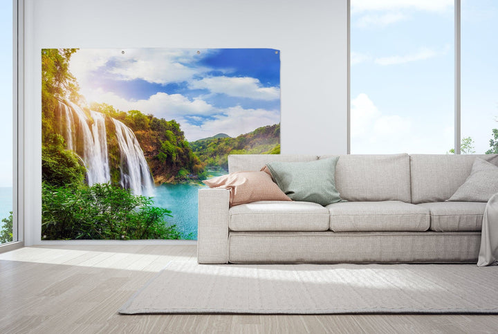 Waterfall - Landscape Garden Banner - 79" x 61"