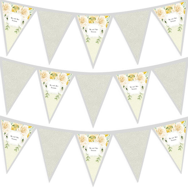 Personalised Yellow Floral - 3m Fabric Photo Bunting