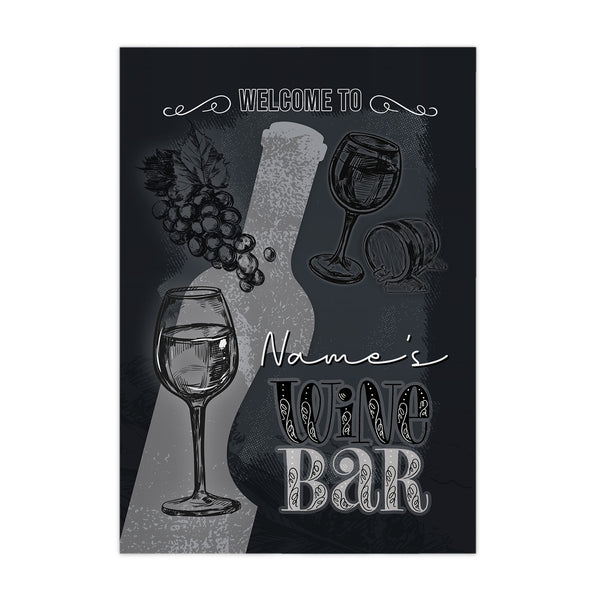 Personalised Wine Bar - A4 Metal Sign Plaque - Frame Options Available