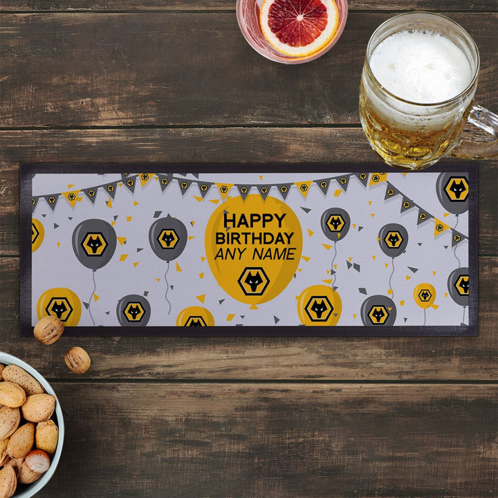 Wolves - Balloons Personalised Bar Runner - Officially Licenced