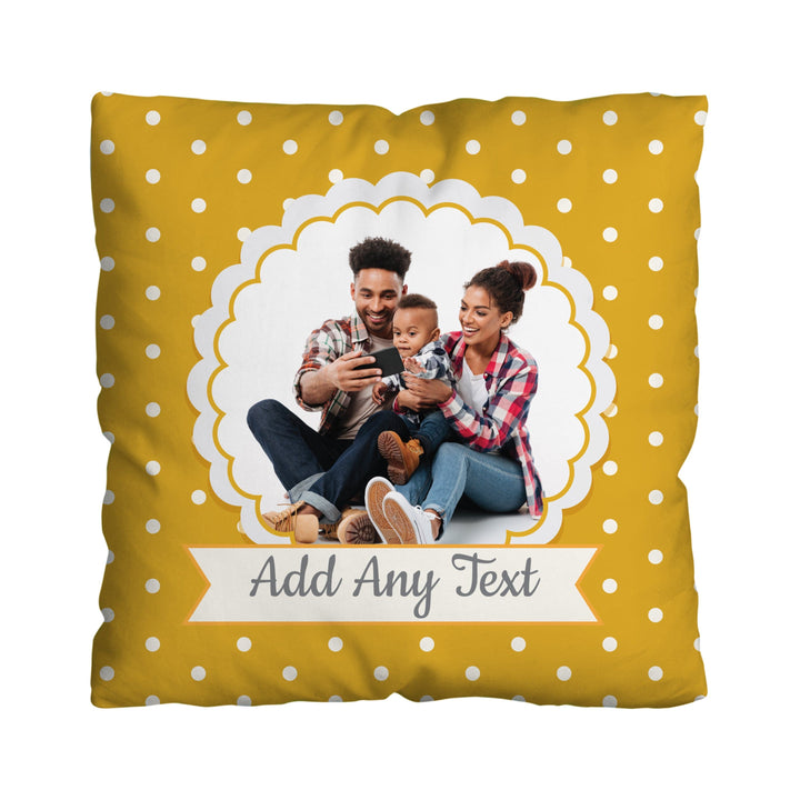 Yellow Polka Dot Photo - 45cm Cushion