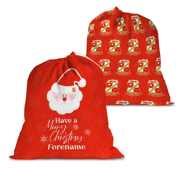 Swindon Town Merry Christmas Personalised Santa Sack