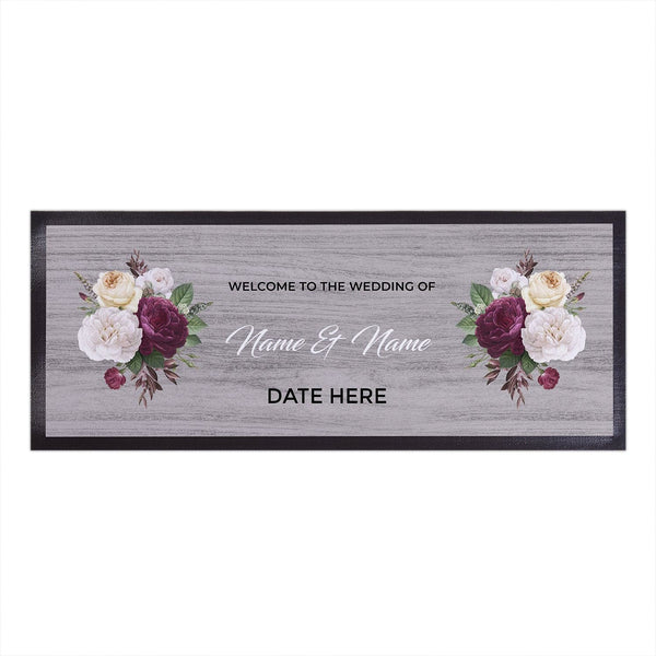 Personalised Bar Runner - Wedding Grey Wood