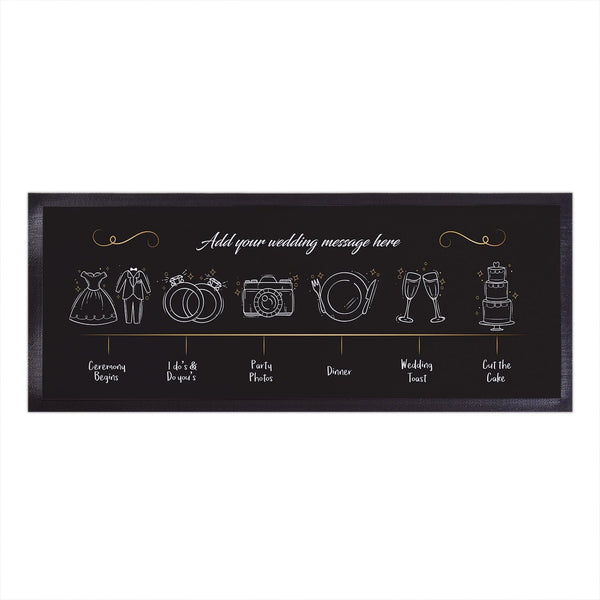 Personalised Bar Runner - Wedding Timeline- Black