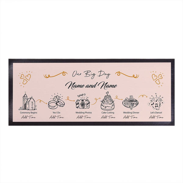 Personalised Bar Runner - Blush Wedding Editable Timeline