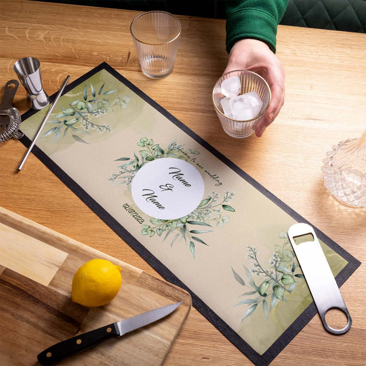 Personalised Bar Runner - Wedding Spring Greens