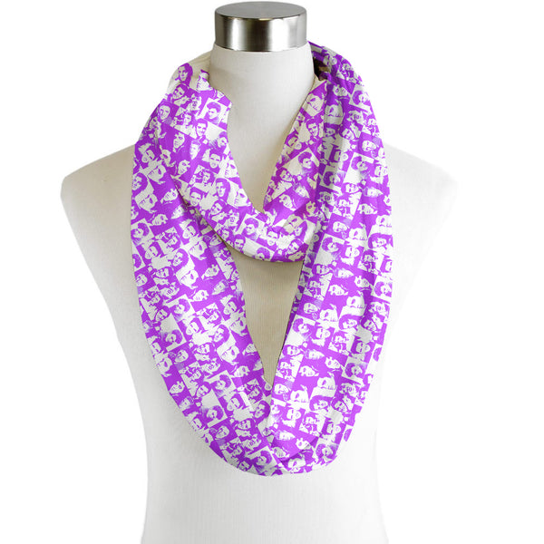 elvis - Purple - Scarf - Infinity  - Chiffon