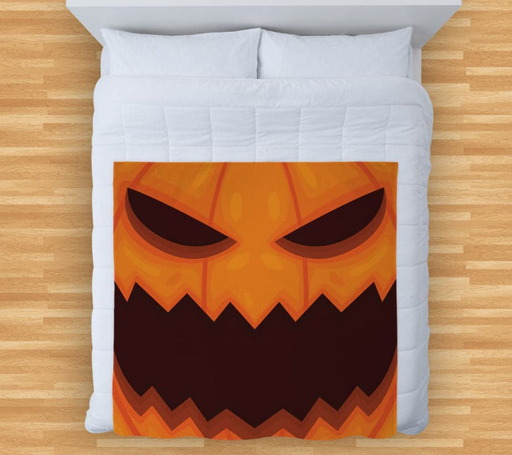 Large Pumpkin Face - Halloween Fleece Throw