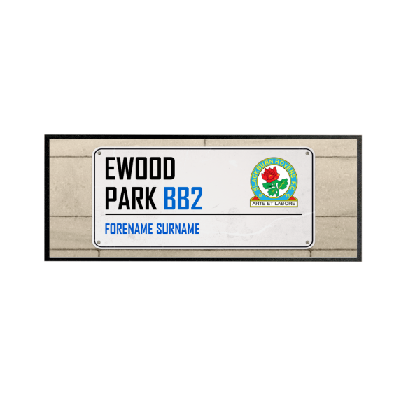 Blackburn Rovers Street Sign Personalised Regular Bar Runner